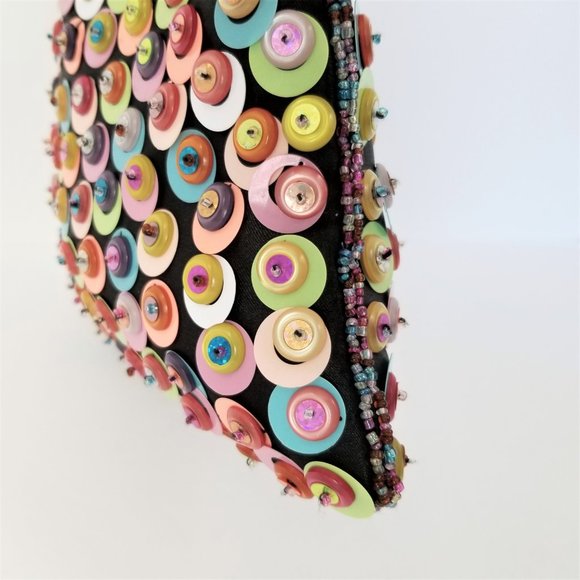 Lively Colorful Sequined Hand Purse Clutch Bag - Picture 3 of 7